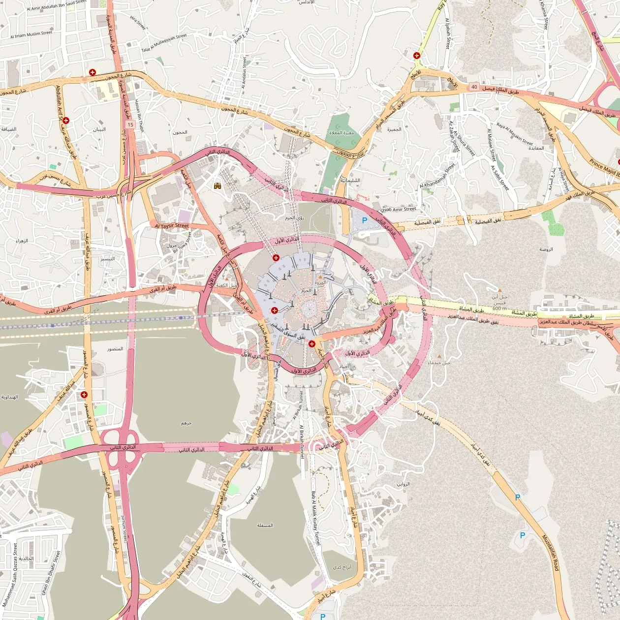 Makka xaritasi — Masjid al-Haram va mehmonxonalarimiz (2800 m)
